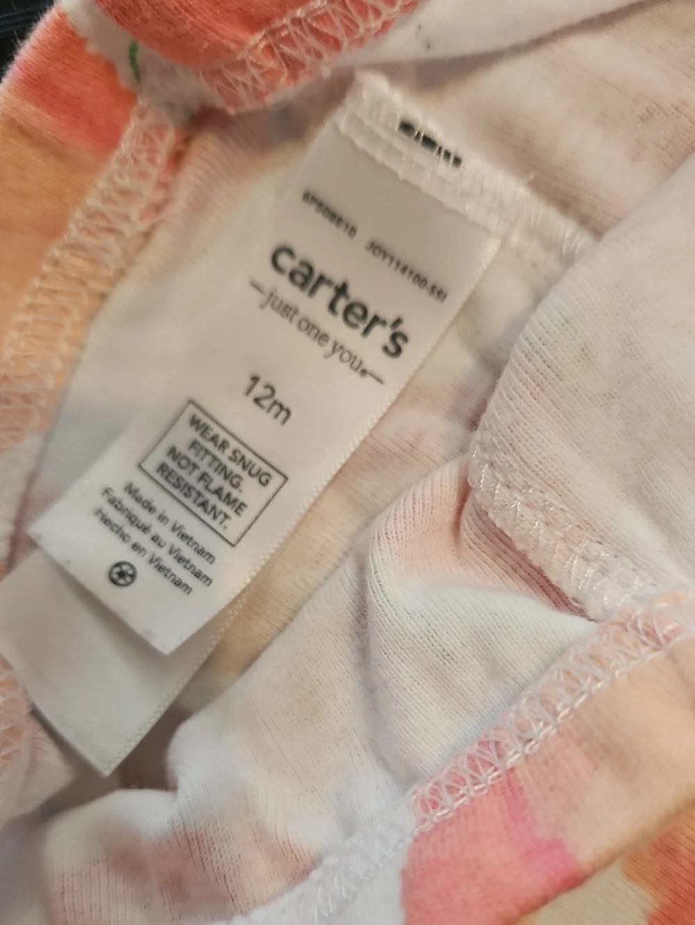 Girls' White Leggings with Pink & Peach Floral Print